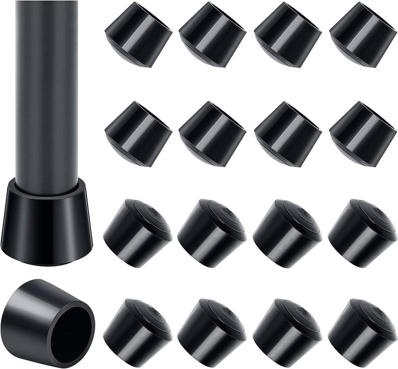 Sopito Chair Leg Caps  Sopito 1 Inch Rubber Chair Leg Floor Protectors  Thickened Non-Slip Indoor Outdoor Furniture Cups Covers Reduce Noise  Round Black-16 Pack - Image 1